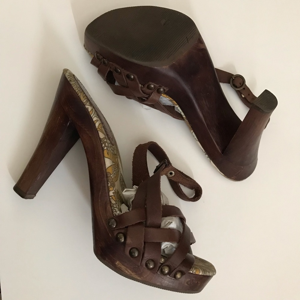 Zara Brown Color Leather Platform Size 38